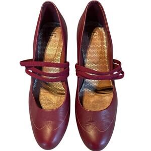 Camper Burgundy MaryJane Heels